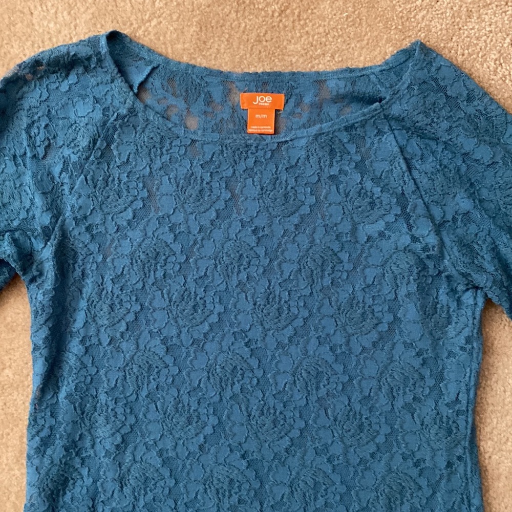Joe Fresh lace 3/4 length sleeve top - Picture 3 of 4